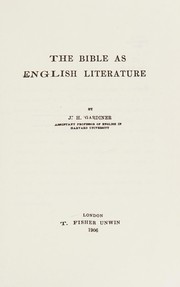 Cover of: The Bible as English literature by J. H. Gardiner
