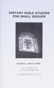 Instant Bible studies for small groups by Barry L. Davis
