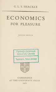 Cover of: Economics for pleasure. by G. L. S. Shackle