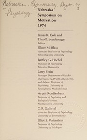 Cover of: Nebraska Symposium on Motivation, 1974, Volume 22 (Nebraska Symposium on Motivation)