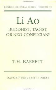 Cover of: Li Ao: Buddhist, Taoist or Neo-Confucian? (London Oriental Series)
