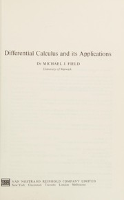 Cover of: Differential calculus and its applications by Mike Field