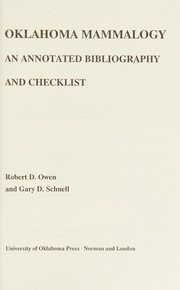 Cover of: Oklahoma mammalogy: an annotated bibliography and checklist