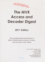 Cover of: The MVR access and decoder digest 2011 by Michael L. Sankey