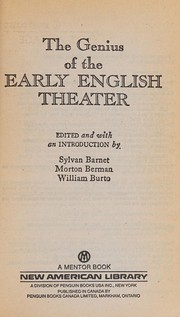 Cover of: The Genius of the early English theatre by Sylvan Barnet, Morton Berman, William Burto