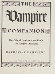 Cover of: The vampire companion by Katherine M. Ramsland