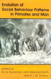 Cover of: Evolution of social behaviour patterns in primates and man | 