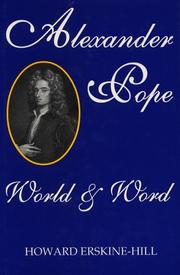 Cover of: Alexander Pope: World and Word (Proceedings of the British Academy)