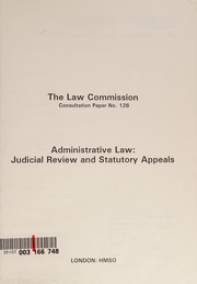 Cover of: Administrative law: judicial review and statutory appeals