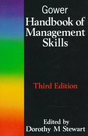 Cover of: Gower handbook of management skills by edited by Dorothy M. Stewart.