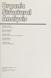 Cover of: Organic structural analysis