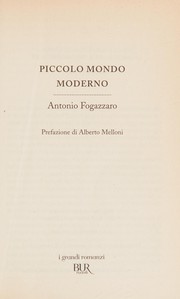 Cover of: Piccolo mondo moderno