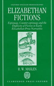 Cover of: Elizabethan fictions by R. W. Maslen