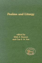 Cover of: Psalms And Liturgy (Journal for the Study of the Old Testament Supplement) by 
