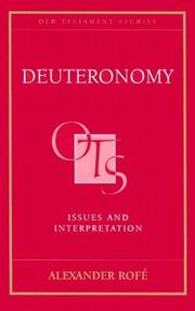 Cover of: Deuteronomy by Alexander Rofé, Alexander Rofé