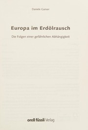 Cover of: Europa im Erdölrausch by Daniele Ganser