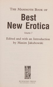 Cover of: The Mammoth Book of Best New Erotica by Maxim Jakubowski
