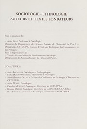 Cover of: Sociologie-ethnologie: auteurs et textes fondateurs