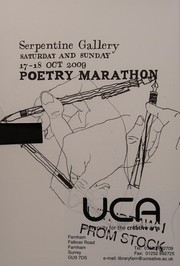 Cover of: Poetry Marathon by Hans Ulrich Obrist, Julia Peyton-Jones, Nicola Lees, Lucia Pietroiusti, Brian Eno