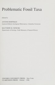 Problematic Fossil Taxa by Antoni Hoffman, Matthew H. Nitecki