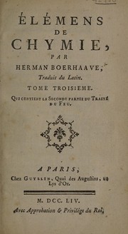 Cover of: Élémens de chymie by Herman Boerhaave
