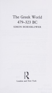 Cover of: The Greek world, 479-323 BC by Simon Hornblower