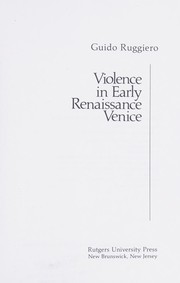 Cover of: Violence in early Renaissance Venice