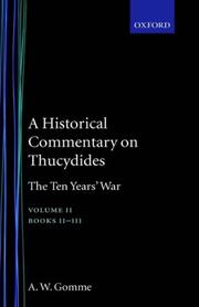 Cover of: An Historical Commentary on Thucydides Volume 2. Books II-III