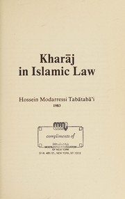 Cover of: Kharāj in Islamic law by Mudarrisī Ṭabāṭabā'ī