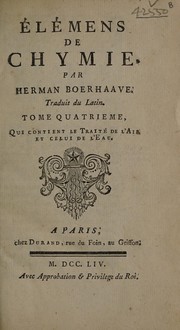 Cover of: Elémens de chymie by Herman Boerhaave