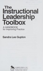 Cover of: The instructional leadership toolbox by Sandra Lee Gupton