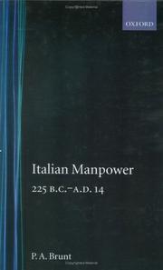 Cover of: Italian manpower, 225 B.C.-A.D. 14