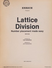 Cover of: Enrich presents lattice division by Tod Hodgdon