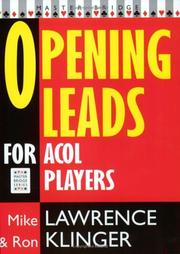 Cover of: Opening Leads for Acol Players (Master Bridge Series)