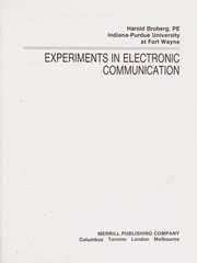 Experiments in electronic communication