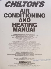 Cover of: Chilton's air conditioning and heating manual