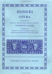 Cover of: Homeri Opera TOMVS V by Όμηρος (Homer)