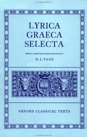 Cover of: Lyrica Graeca Selecta