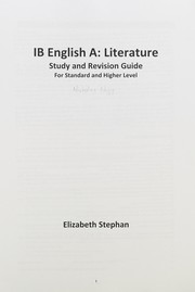 Cover of: IB English A: literature: study and revision guide : for standard and higher level