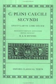 Cover of: Epistularum libri decem. by Pliny the Younger