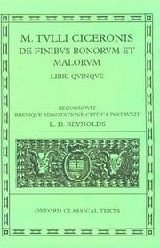 Cover of: De finibus bonorum et malorum by Cicero