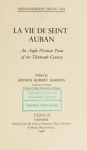Cover of: La vie de Seint Auban: an Anglo-Norman poem of the thirteenth century
