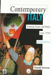 Cover of: Contemporary Italy by Donald Sassoon, Donald Sassoon