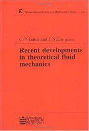 Cover of: Recent developments in theoretical fluid mechanics: Winter School, Paseky, 1992