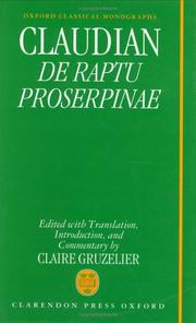 Cover of: De raptu Proserpinae by Claudius Claudianus