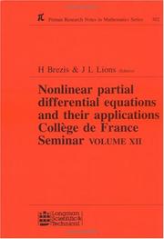 Nonlinear Partial Differential Equations and Their Applications by H. Brezis
