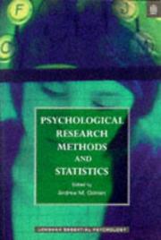 Cover of: Psychological research methods and statistics