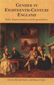 Cover of: Gender in Eighteenth-Century England: Roles, Representations and Responsibilities