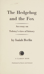 Cover of: The hedgehog and the fox by Isaiah Berlin