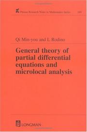 Cover of: General Theory of Partial Differential Equations and Microlocal Analysis (Research Notes in Mathematics Series) | Min-You Qi